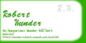 robert wunder business card